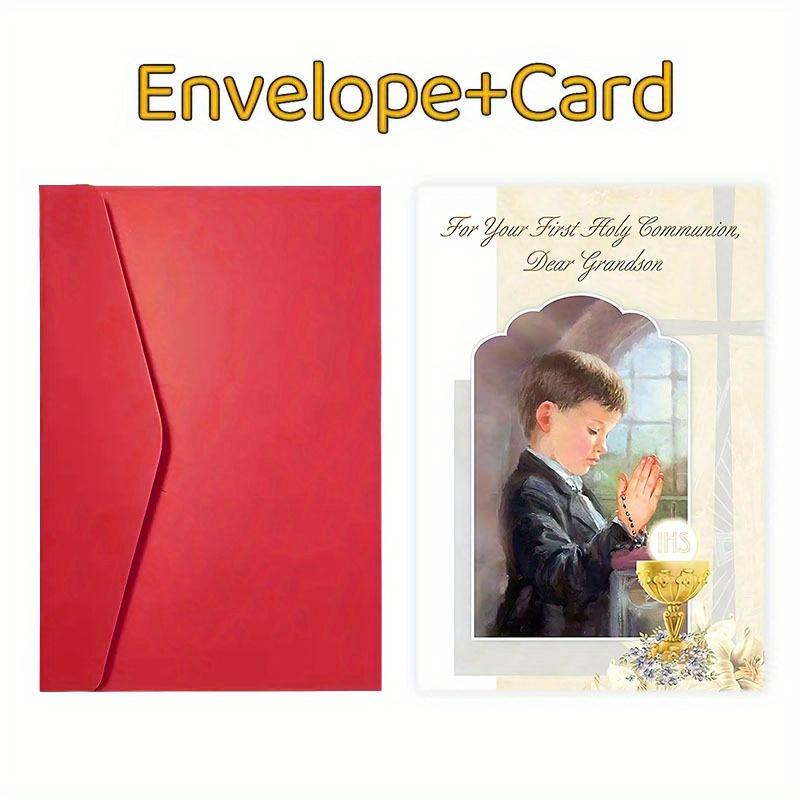 1pc.Elegant.First.Holy.Communion.Card.with.Envelope....Paper..Cross.Design..Perfect.for.Godson..Goddaughter..Son..Daughter...Ideal.for.Baptism..Naming.Day..Religious.Celebrations.