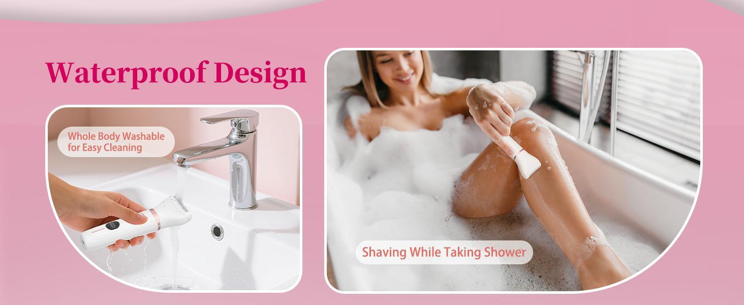 MAXROOM 3-in-1 Body Hair Trimmer for Women, 10-Minute for Full-Body Hair Removal, Painless Trimming for Bikini, Face, Underarms, Legs, IPX6 Waterproof&Easy Cleaning, Ceramic Blade, Gifts for Her