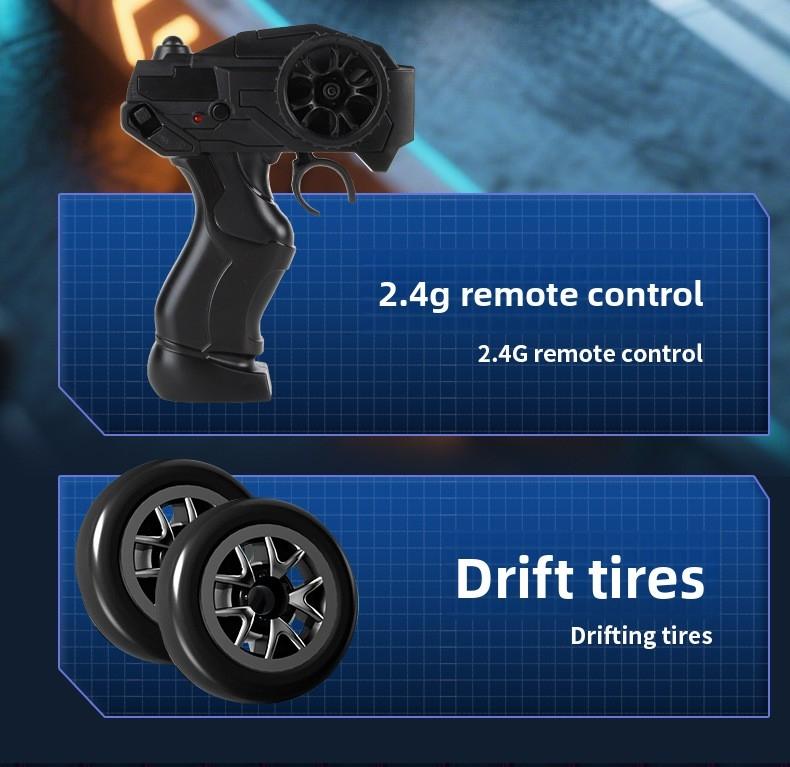 1:64 Mini RC Remote Control Car, Full Proportion Four-Wheel Drift, 2.4g Micro Pocket Race Car, Desktop Model Toy Gift for Boys