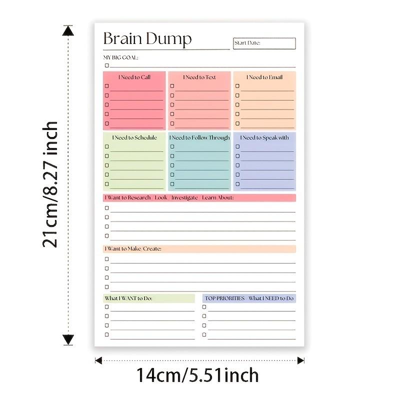 Multifunctional Daily Planner Notebook, Inspirational Design with Note and List Areas, Portable for Work, Study, Meetings, Personal Management, Productivity Planner