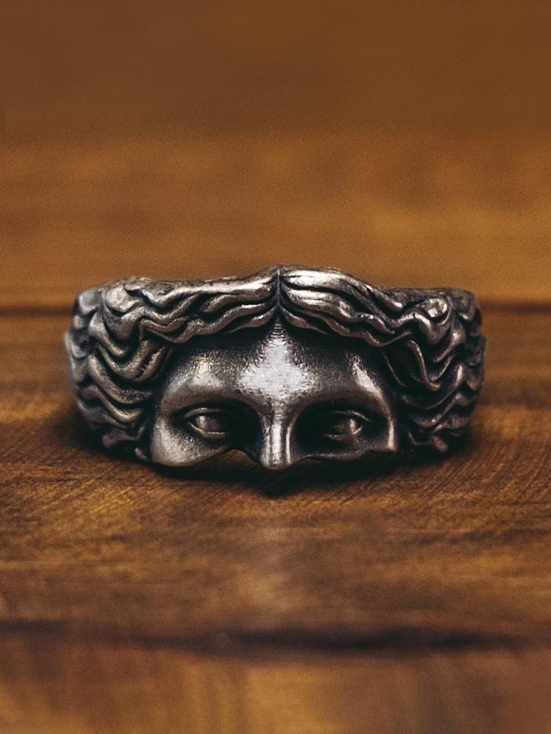 Vintage Mask Design Ring, Statement Ring, Punk Style Ring for Men & Women, Fashion Jewelry for Party, Daily Clothing Decor, Trendy All-match & Exquisite Jewelry for Birthday Gift