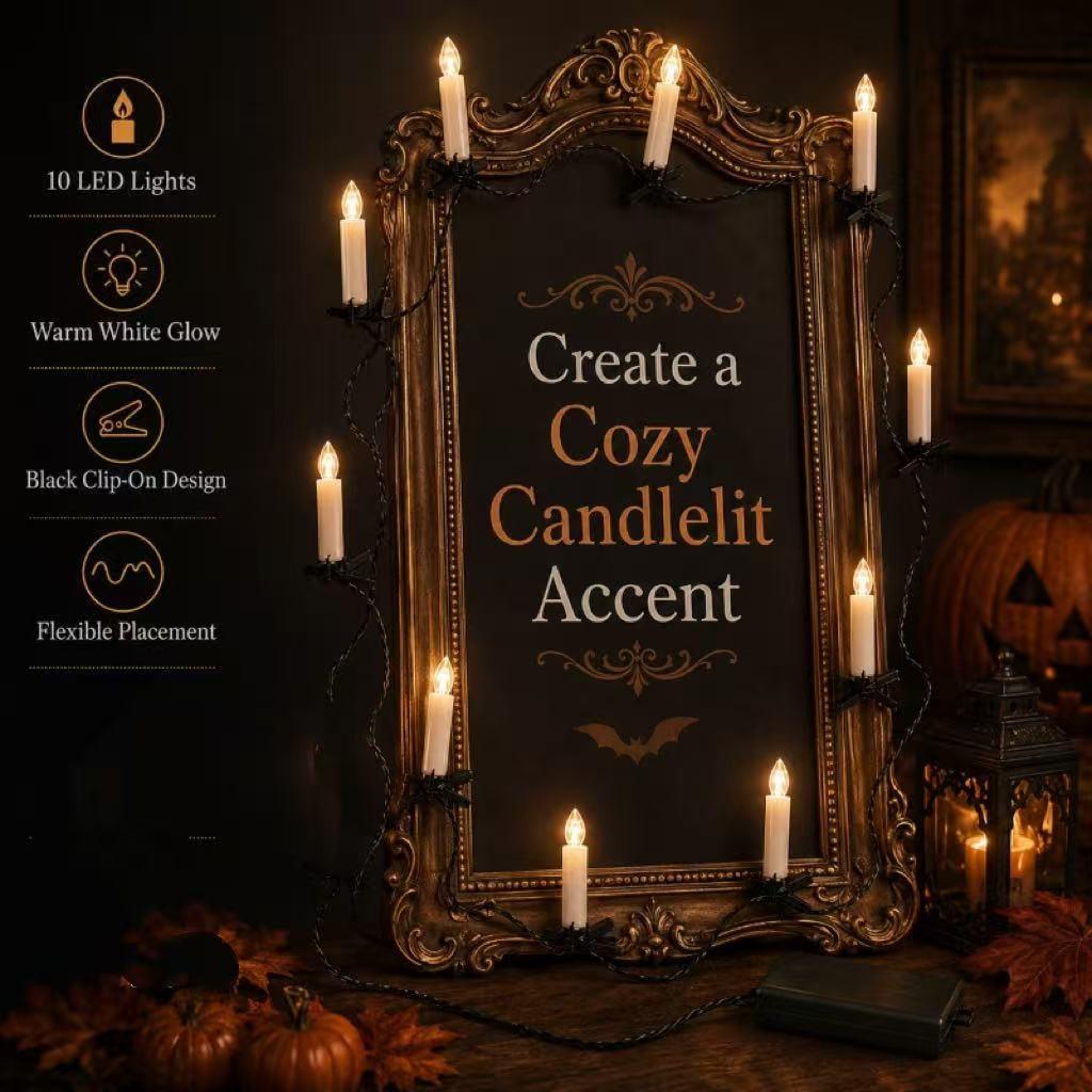 Flameless Candle Light 20/10 LED, Battery-Powered Decorative Candle String, Home Decor Lighting, Ideal for Restaurant, Bedroom, Party, Christmas, Halloween, Ambient Decor Lighting