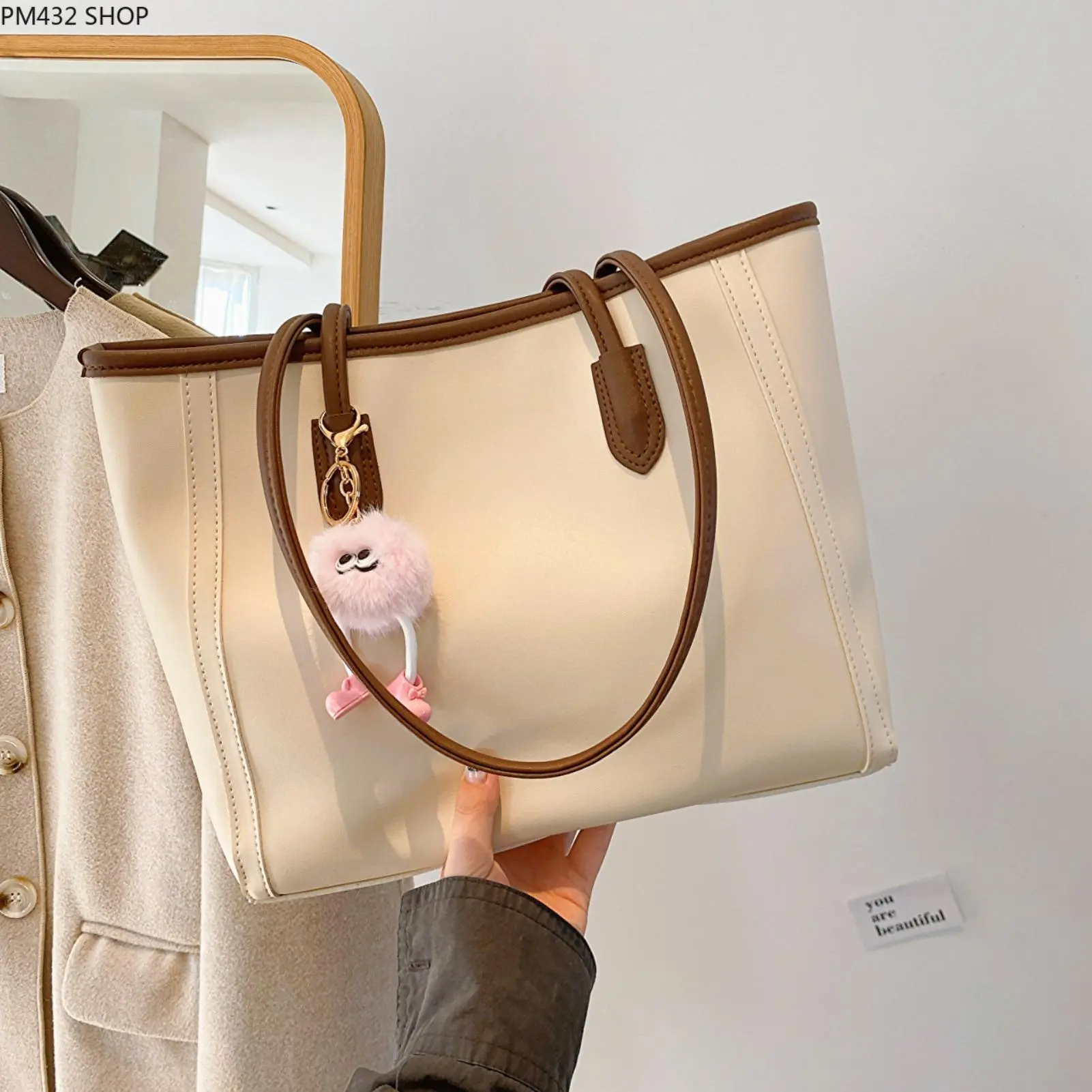 Vintage Large Capacity Tote Bag for Women – Lightweight Casual Shoulder Handbag, Korean Style Commuter Purse, Minimalist Fashion Work & Everyday Travel Bag