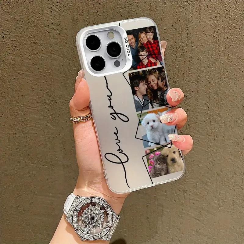 Custom Laser Phone Case for Apple 17 Series, Frame with Multiple Images, Anti-Drop and Non-Slip, Large Holes, Random Print