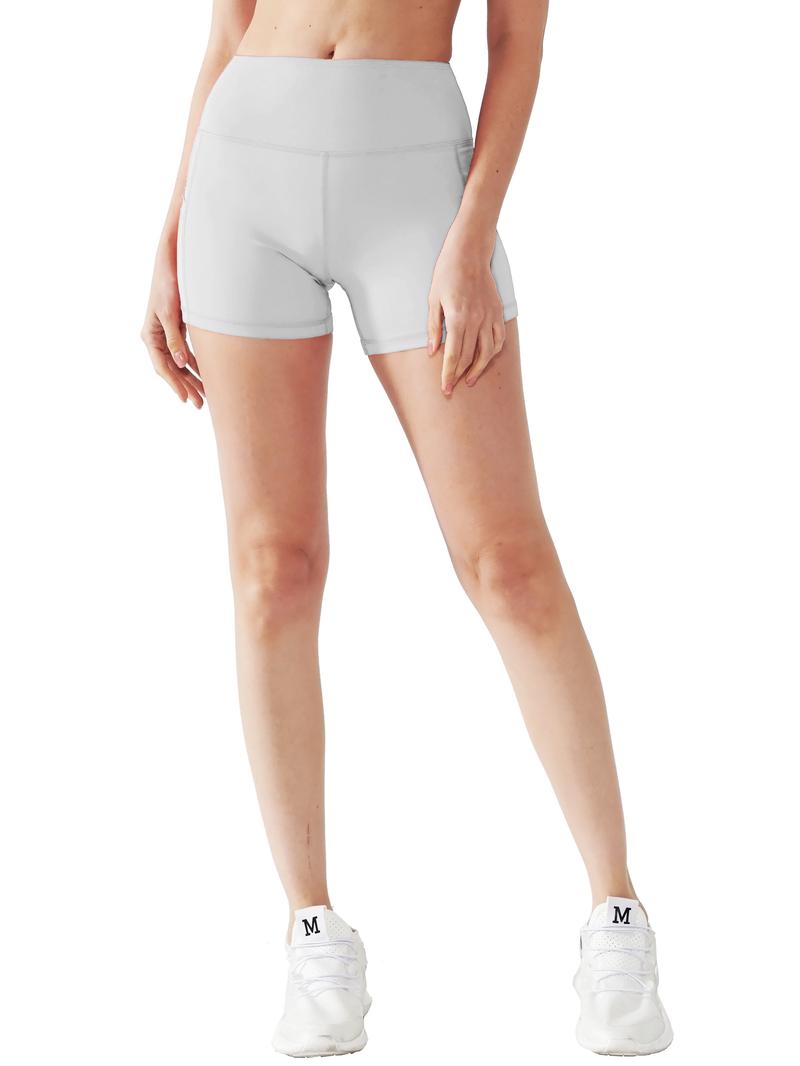 CADMUS Outdoorfun Women's Gym Athletic Shorts High Waist Spandex Yoga Shorts with Deep Pockets 3 Pack