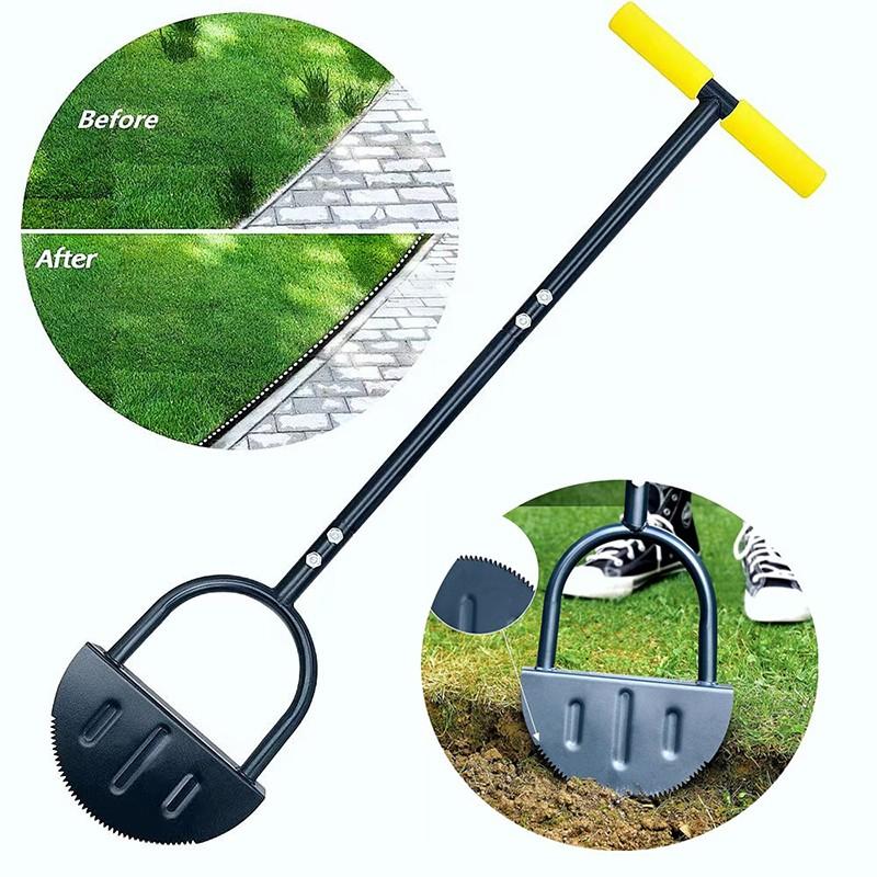 Manual Trimming Shovel with Handle, Semi-Circular Lawn Edging Tool, Serrated Hand Lawn Edging Tool for Step Trimming, 1pc Gardening Tool, Lawn Edger Tool