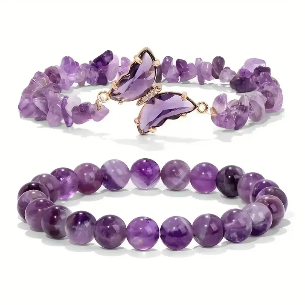Beaded Bracelet Set & Charm Bracelet – Layered Bead Ensemble & Butterfly Motif, TikTok Boho Aesthetic & Dainty Charm Trend, 2-Piece Lightweight & Gift-Ready Accessory for Wedding Guest, Party Wear, Holiday Gifting & Everyday Accessorizing
