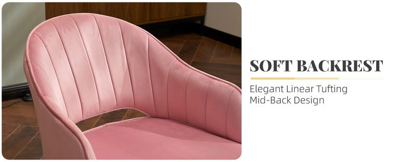 MOJAY Velvet Office Swivel Chair, Criss Cross Chair, Vanity Fabric Desk Pretty Fancy Gold Office Chairs for Girls, 360°Swivel Height Adjustable Reception Chair