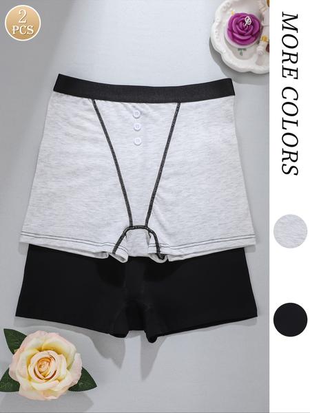 Women's Striped Print Boyshorts, Casual Comfy Breathable Panty for Daily Wear, Underwear for All Seasons, Underwear for Women