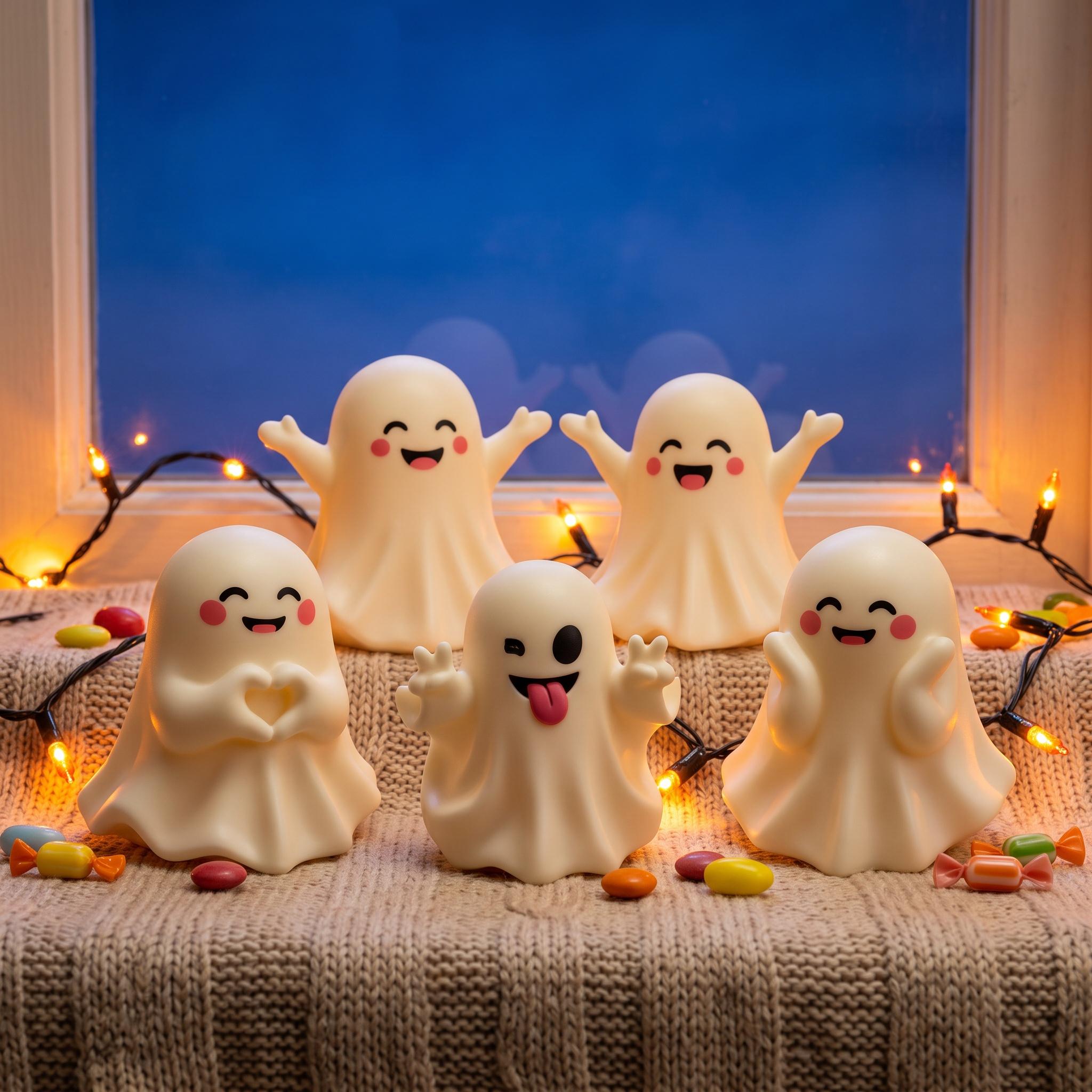 4PCS Halloween Decoration Ghost Figurine - Funny Resin Ghost Statue For Prank - Cute Ghost Decor for Halloween Decorations Ornaments -YY1