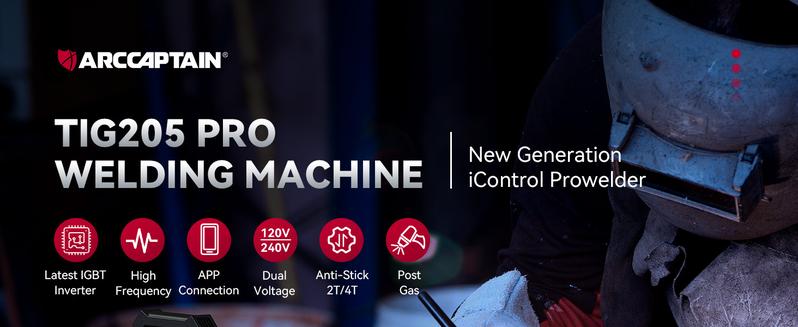 ARCCAPTAIN TIG205 Pro DC TIG Spot Cold Welder Heavy Duty Tool Kit Metal Tool  Best DC TIG Machine for Pipe Welding, Industrial-grade level