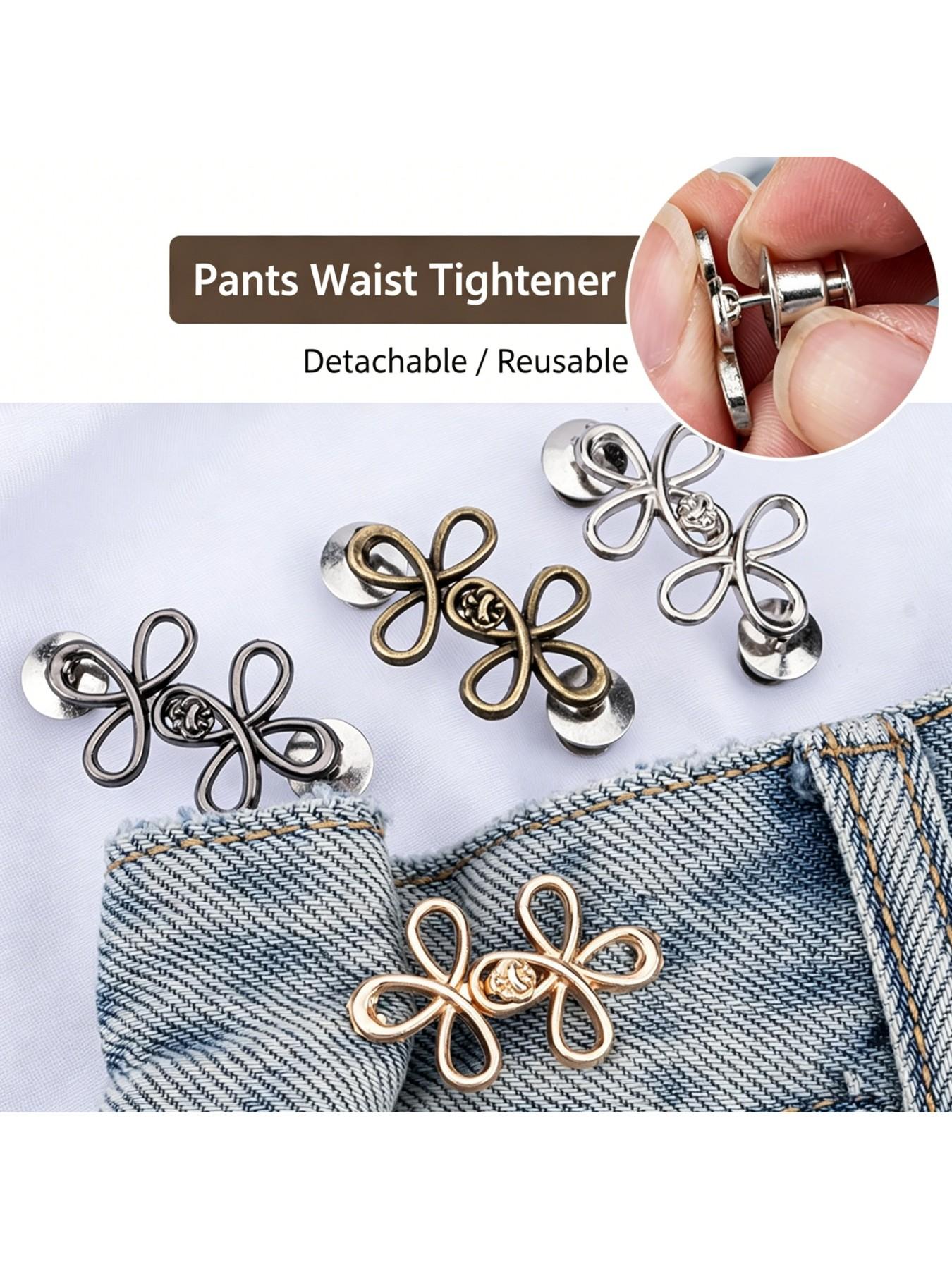 Luck Knot Design Waist Button,  4 Counts/set  Detachable No-sew Waist Button, Fashionable Clothes Accessories for Women & Men
