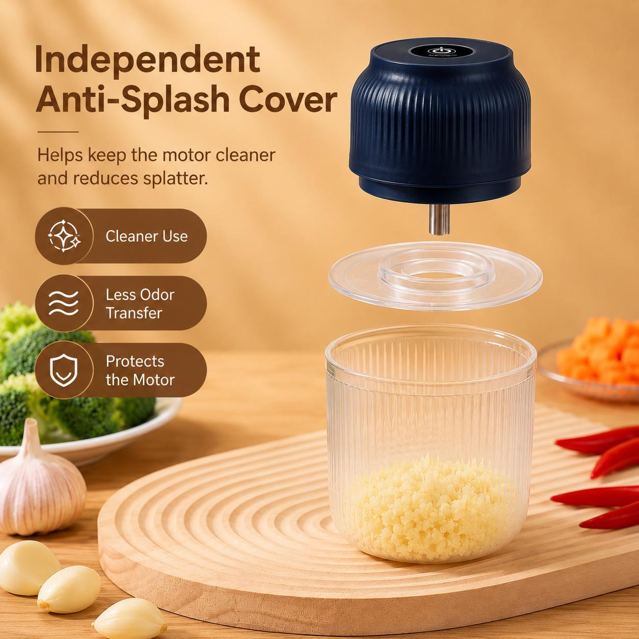 Upgraded 400ml Electric Food Chopper – 6-Blade USB Rechargeable Mini Food Processor – High-Speed Grinding for Garlic, Meat, Vegetables & Herbs – One-Touch Operation for Quick Meal Prep – Portable Kitchen Gadget for Home & Camping