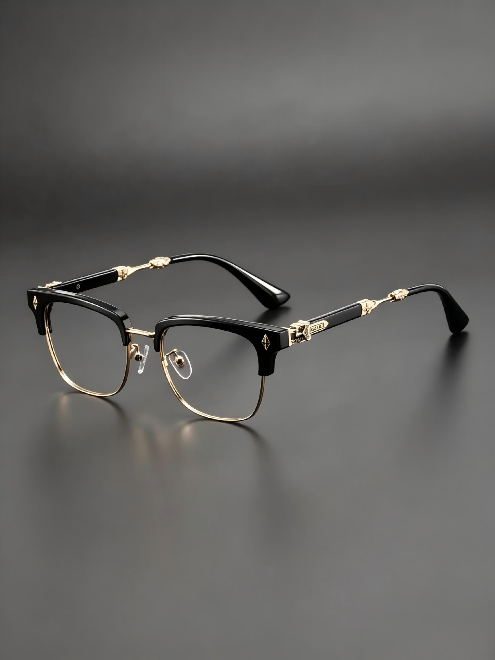 Men's Retro Large Face Glasses Frame, Fashionable Daily Wear Eyewear, Versatile European and American Style, Luxe 2026 New Trendy Sunglasses, Trendy Casual Eyeglasses