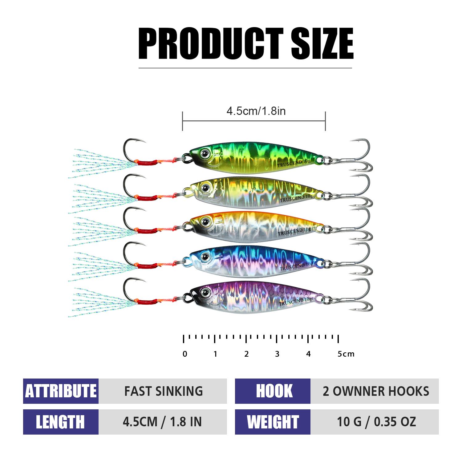 TRUSCEND Easy Catch Fishing Lures with Vibrating Swimming Flashing and Jigging Action Ultimate Search Bait for All Fish Species Amazing Ice Fishing Jig Spinners with BKK Hook Long Cast Spinner Bait