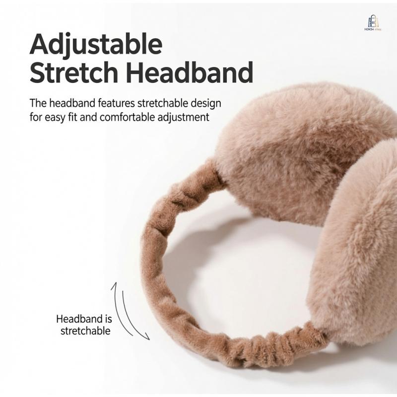 Foldable Thick Plush Winter Ear Muffs - Nordic Style, Durable Stitching, Soft Thermal Windproof Cold Protection Covers, Compact Size, Easy to Tuck Into Coats, Portable for Outdoor Riding & Daily Commute