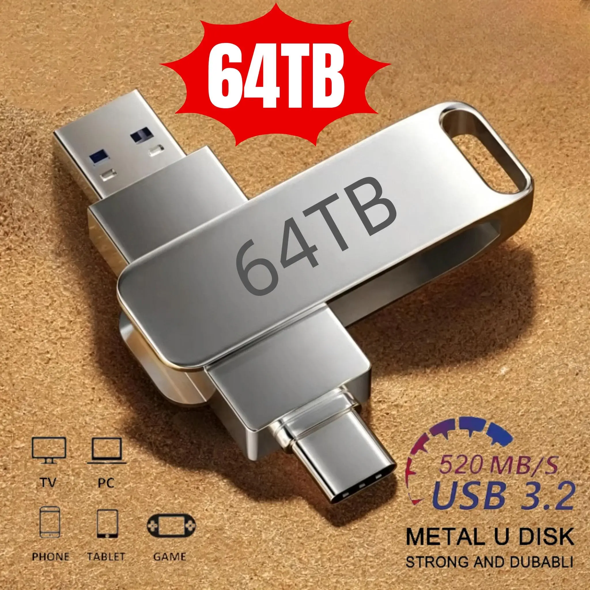 New 16TB USB 3.2 Flash Drives High Speed Transfer Metal Pendrive Memory Card Pendrive Flash Disk Memoria Waterproof Stick 2026
