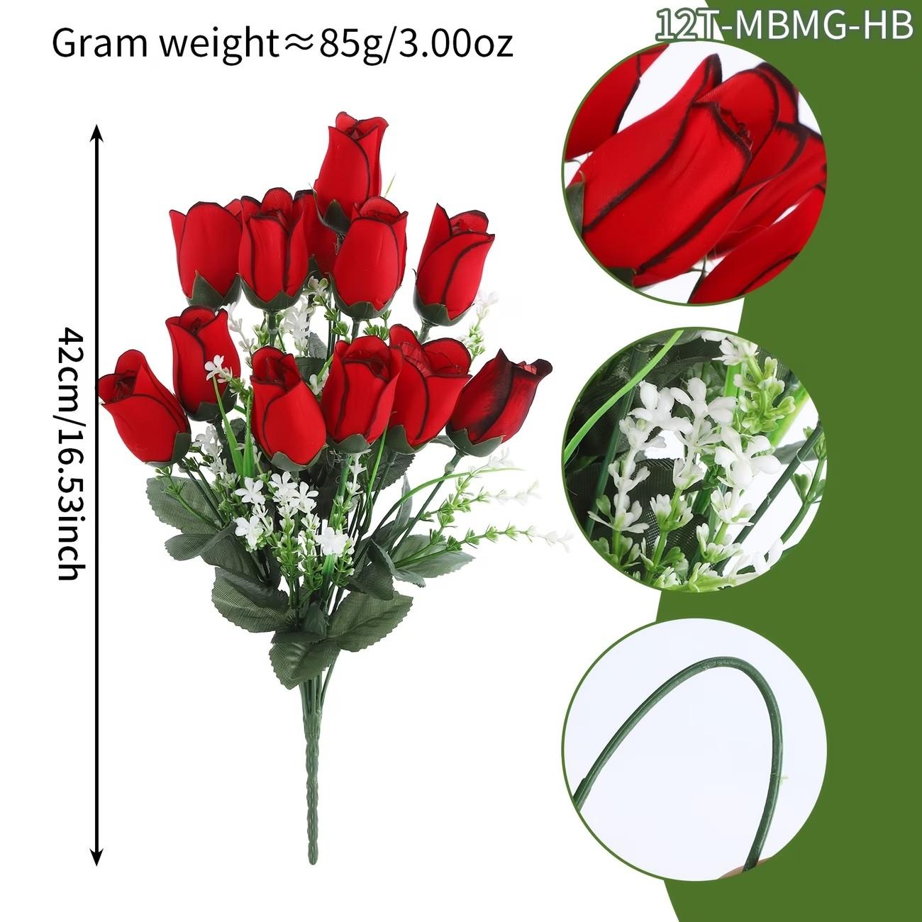 2-Pack Artificial Cemetery Flower Bouquets, Decorative Funeral Flowers for Graveyard Decoration, Outdoor Tombstone Placement, Suitable for Grave Vases