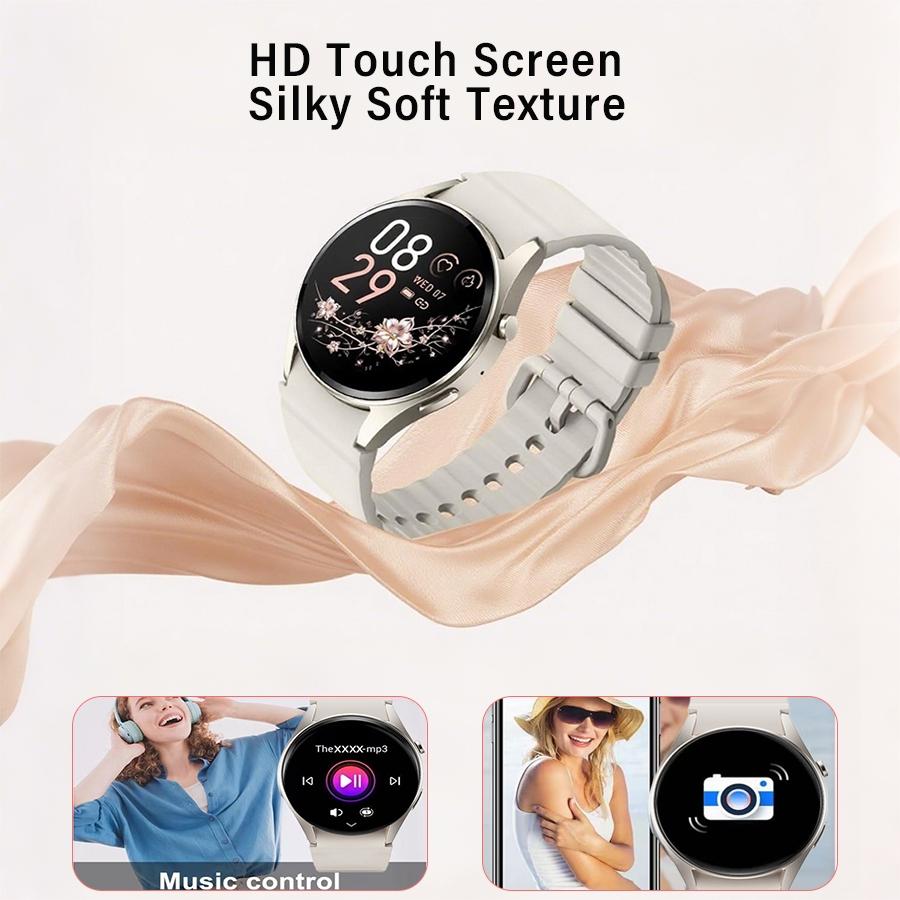 Women's & Men's Smartwatch with Call Function, Compatible with iPhone/android, Round Design, Fitness Tracker