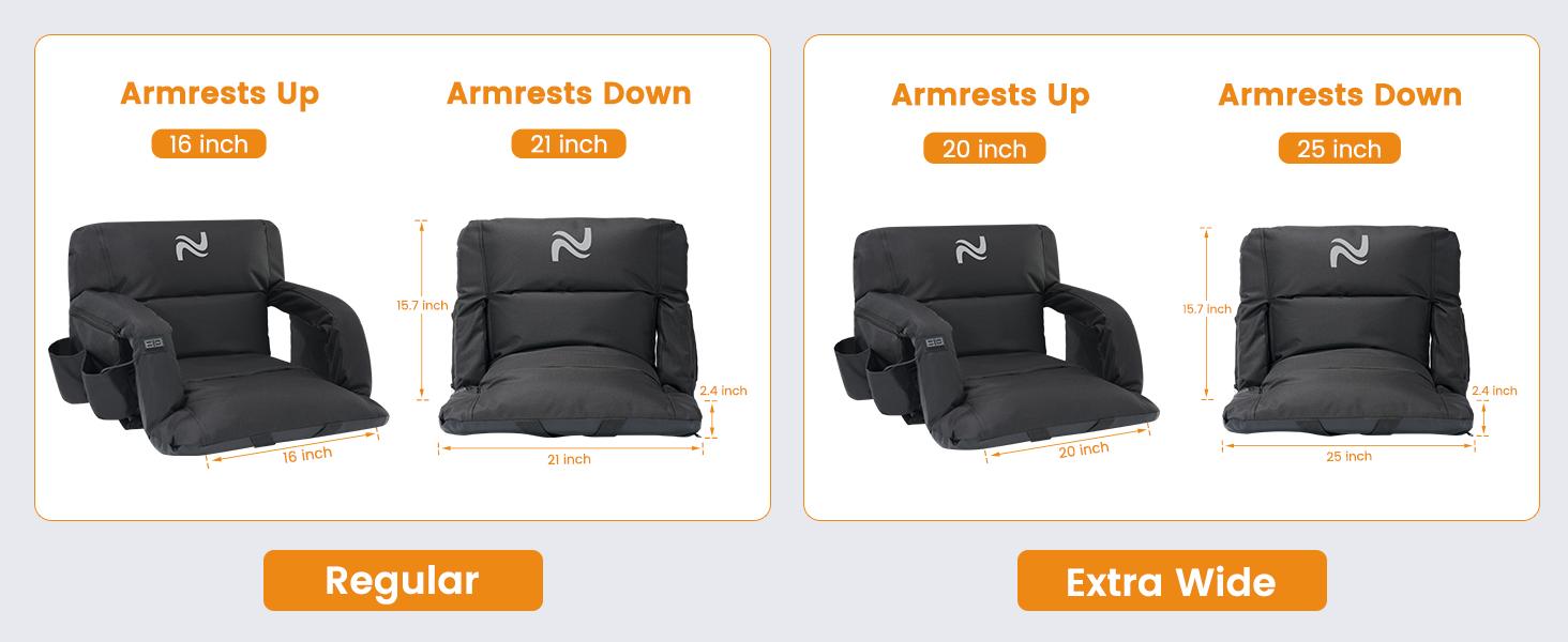 Lilypelle 21“/25” Wide Double Heated Bleacher Seat – 6-Position Recliner with Arms & Back, Portable for Sports & Outdoors, Power Bank Not Included Lilypelle 21“/25” Wide Double Heated Bleacher Seat – 6-Position Recliner with Arms & Back, Portable for Sports & Outdoors, Power Bank Not Included