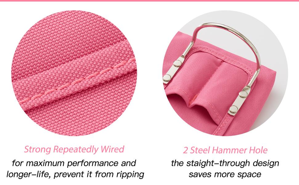 19 Pocket Tool Belts - Gardening Belt with Quick Release Buckle,Adjustable Utility Belt,Work Apron for Men and Women,for Gardening,Electrician,Carpenter,Construction Tool Belt,Gifts (Pink)