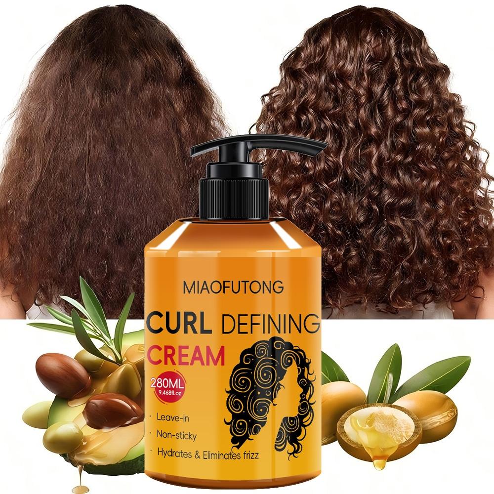 Argan Oil Curl Defining Cream - Hydrating Styling Haircare Conditioner For All Hair Types | Enhances Shine, Boosts Volume | Ideal For Dry & Frizzy Hair (Frizz Control & Moisture Lock)