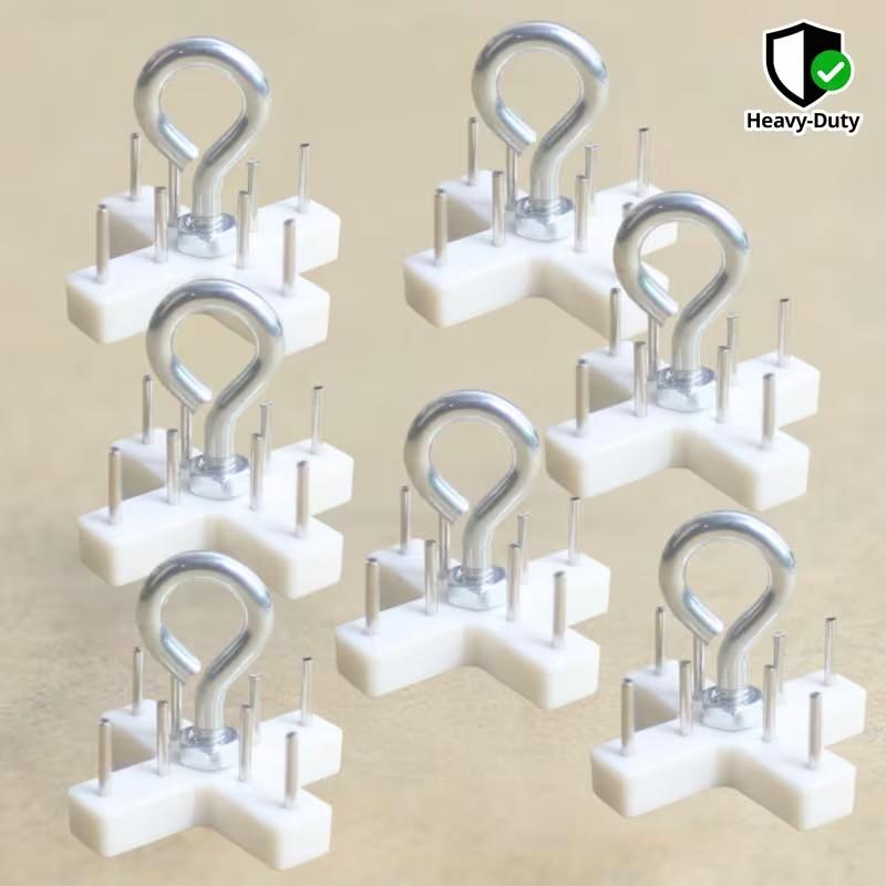 7-Pack Heavy-Duty No-Drill Metal Wall Hooks, No Drill Installation, No Residue, for Curtains, Mosquito Nets, Bedrooms, Home Decor