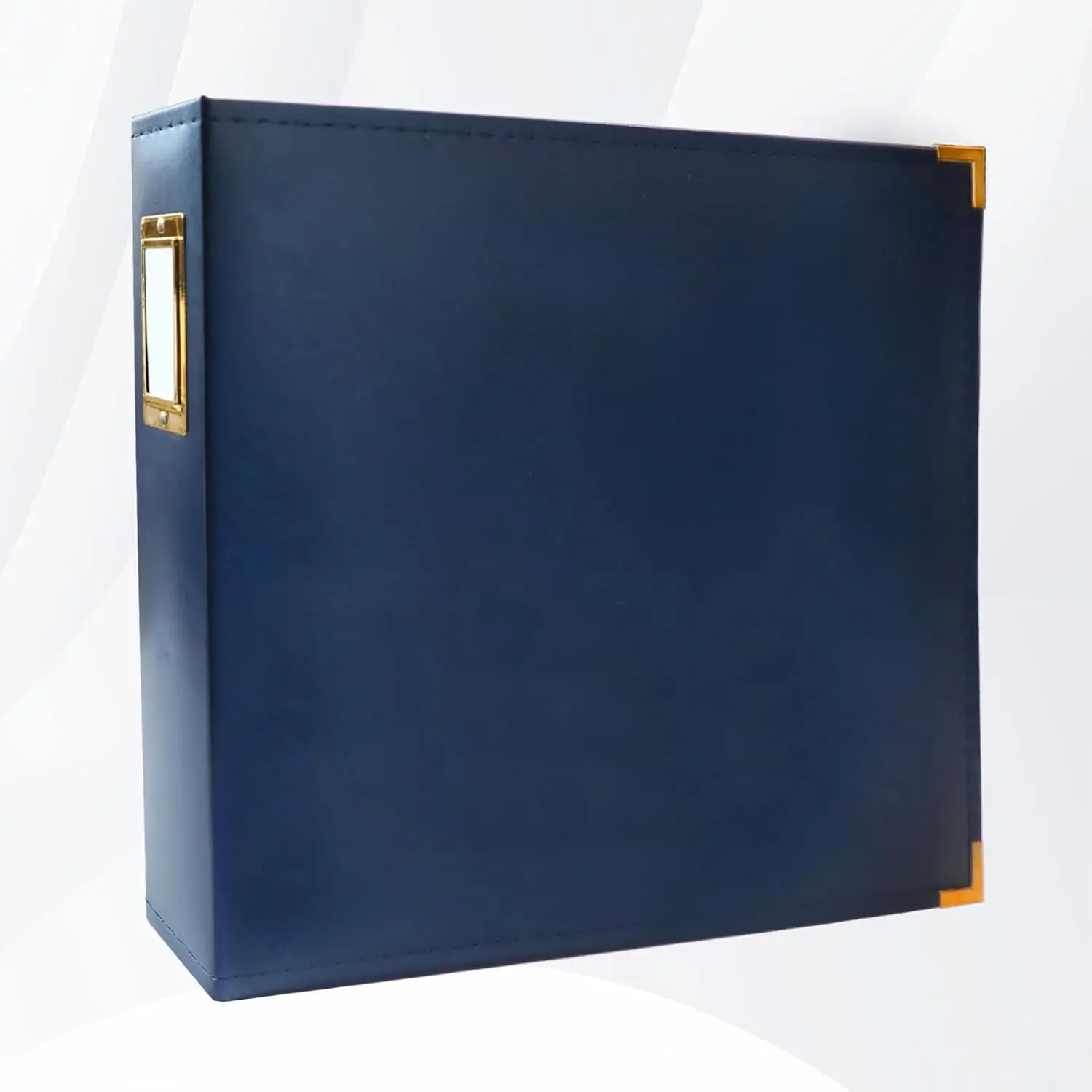 12x12 Photo Album 3 Ring Binder, Leather Cover Scrapbook Album 12x12 D-Ring with 10 Scrapbook Refill Pages Protective Plastic Sleeves - Navy Blue