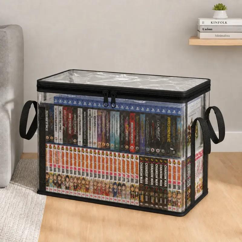 Summervibes Plush Toy Storage Bag, PVC Dust-Proof Box with Handle, Dustproof Storage Box, Ideal for Game Room, Living Room, Kids' Birthdays, Dustproof Organizers, Dust Free Organizer