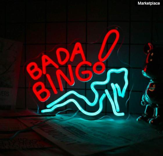OLFTUE Bada Bing Neon Sign,Beer Neon Sigh,Women Neon Sign ,Wall Decoration Dimmable Lady Bady Neon Sign LED Neon Sign Men's Cave Glow Sign Bedroom Bar Shop Club Party Dance Studio