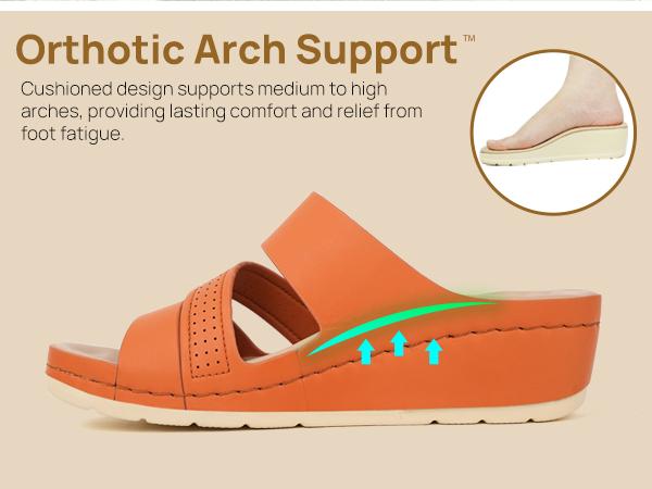 Women Arch Orthotic Support Comfort Slides Orthopedic Sandals