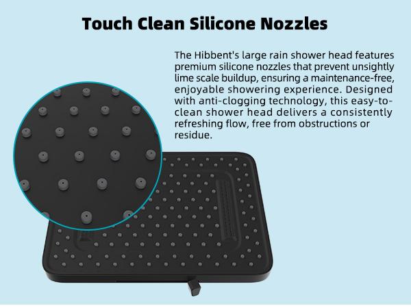 Hibbent Rain Shower Head, 13'' High Pressure Rainfall 5 Spray Mode Showerhead with 16" Shower Head Extension Arm, Solid Brass Adjustable Shower Arm Extender, Waterfall fixed Showerheads, Matte Black