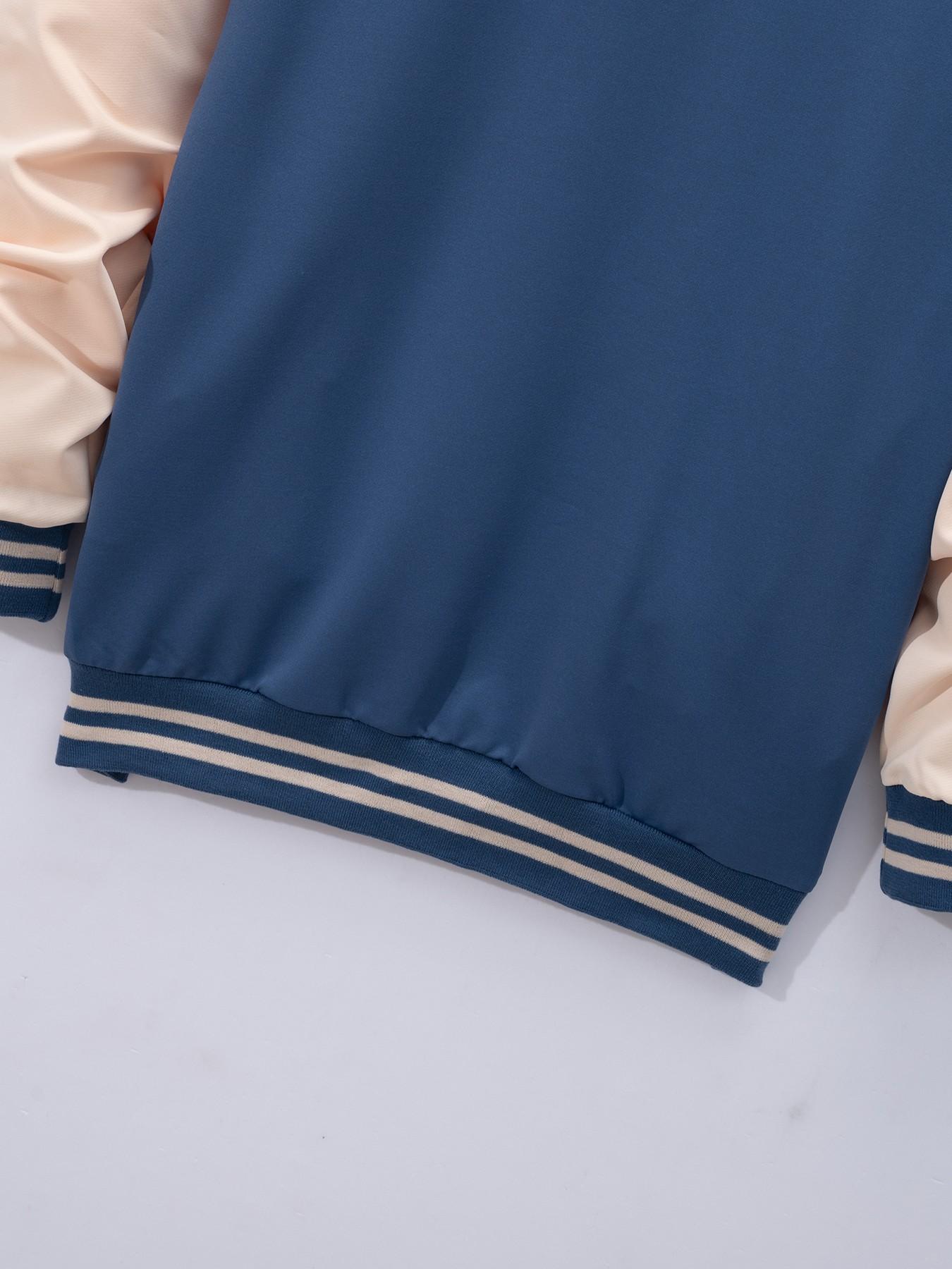 Men's Two-Piece Set, Spring & Fall Sports Suit, Colorblock Baseball Jacket + Drawstring Sweatpants, Loose-Fit Casual Wear, Multiple Colors Available