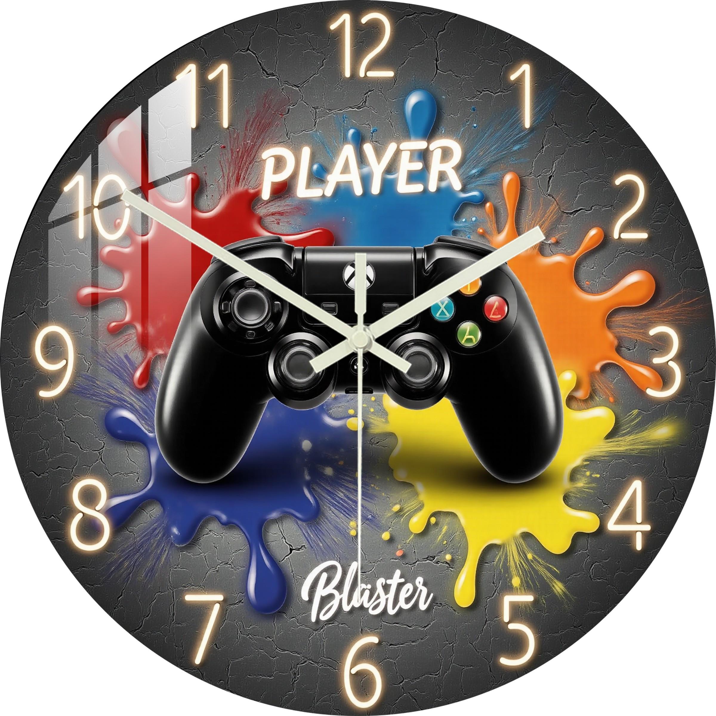 Game Controller Theme Acrylic Wall Clock, Silent Movement, Home Decor, Gaming Room, Perfect Gift for Gamers, Birthday, Halloween, Easter, Christmas