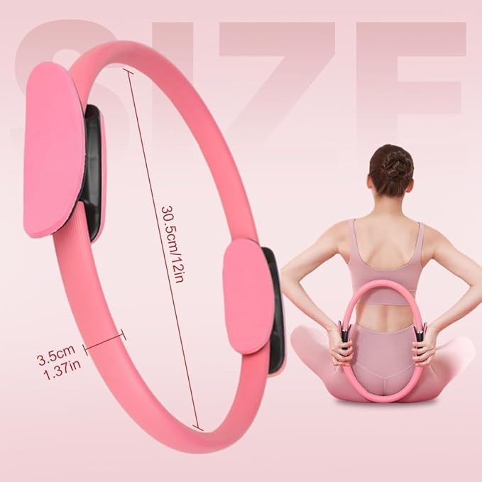 Double Handle Exercise Circle Fitness Magic Circle Resistance Ring Dual Grip for Yoga Core Training