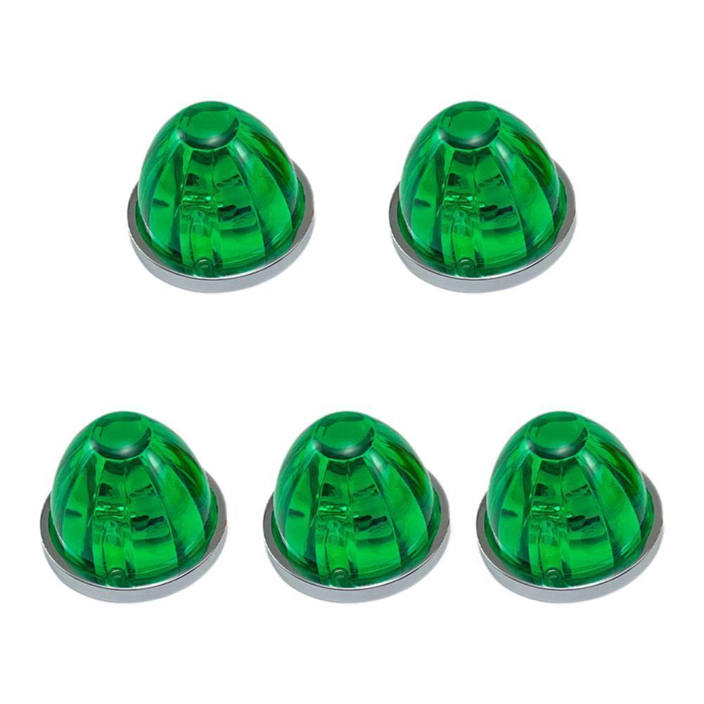 5Pcs Amber Watermelon LED Strobe+Constant Marker Lights Dual Function Watermelon-Shaped Side Marker Clearance Tail Top Cap Roof