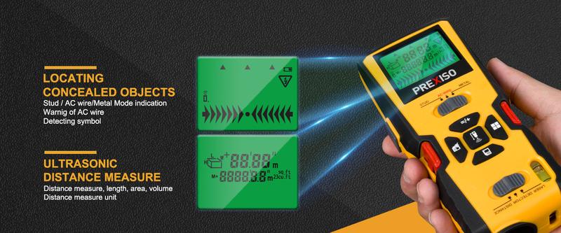 #BlackFriday PREXISO 5-in-1 Stud Finder with Laser Level Marking & Ultrasound Distance Measure - Wall Scanner Beam Finders for Dry Interior Walls, Metal Studs - Area, Volume, Addition | Wood, AC Wire Detector #BlackFriday PREXISO 5-in-1 Stud Finder with Laser Level Marking & Ultrasound Distance Measure - Wall Scanner Beam Finders for Dry Interior Walls, Metal Studs - Area, Volume, Addition | Wood, AC Wire Detector