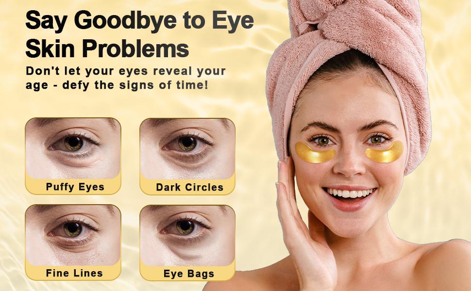 Tibobo 24k Gold Collagen Eye Mask, 24/36 Pairs Deeply Moisturizing Eye Masks, Hydrating Eye Care Mask, Rejuvenating Eye Skin Care Product for Men & Women, Dark Circles Care