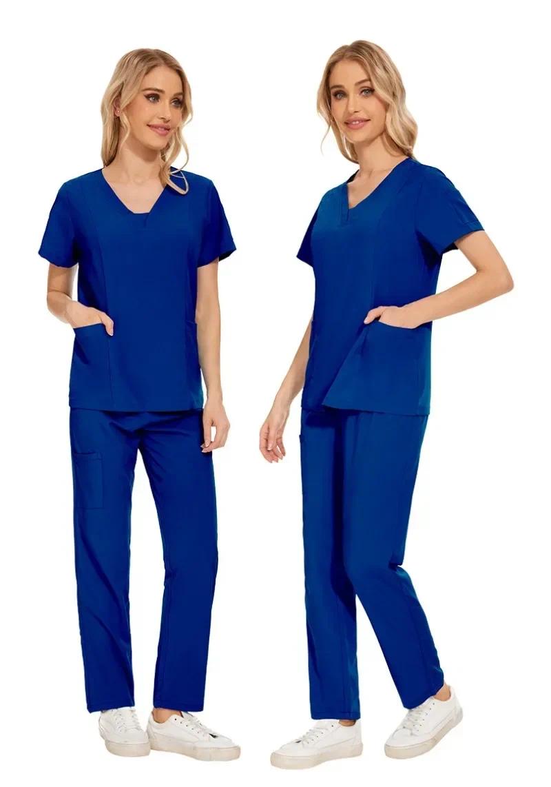 Scrub Workwear Set Doctor and Nurse Uniform Casual Loose Outfit Multiple Colors Available