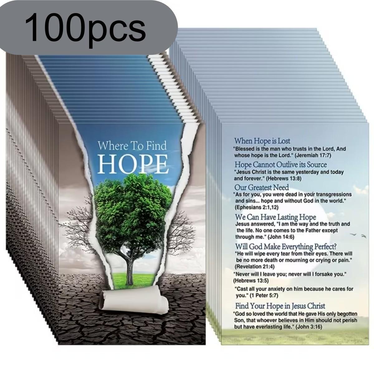 100 Gospel Tracts, Salvation Cards, Pocket-Sized Prayer Postcards, Christian Inspirational Bible Verses, Christian Gift Bookmarks，The Perfect Choice for Religious Festivals，Ideal for Parents and Friends。