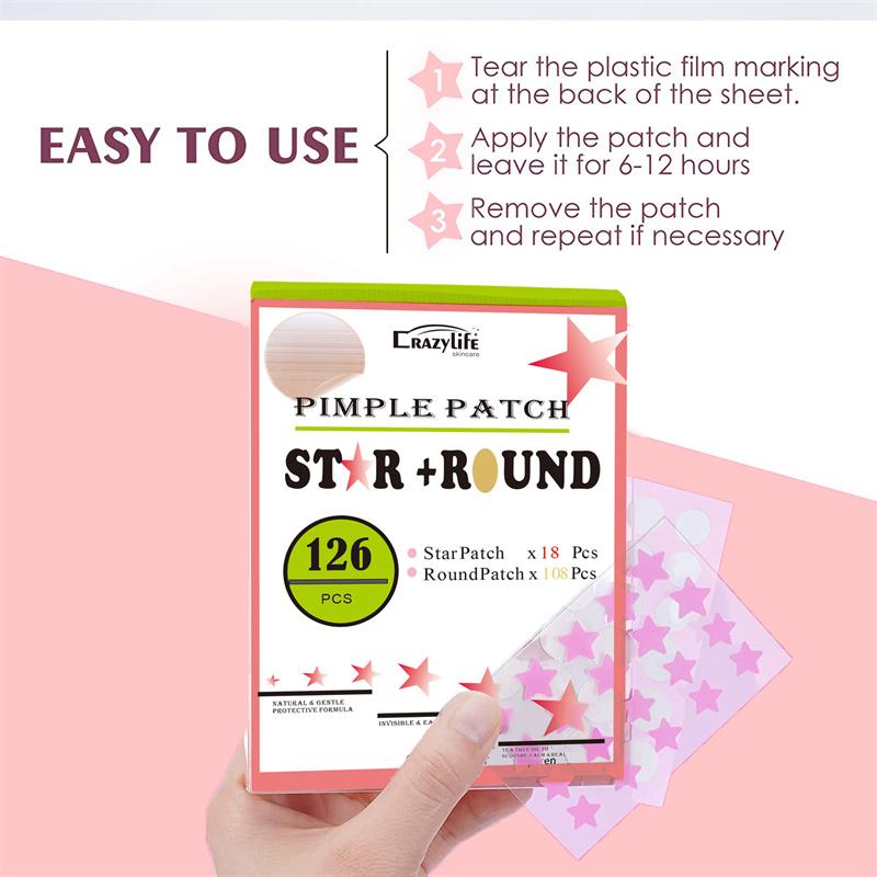 Crazylife Transparent Invisible, Pink Star Acne Patch Skin Repair pimple  patches acne  treatment Gentle Pack