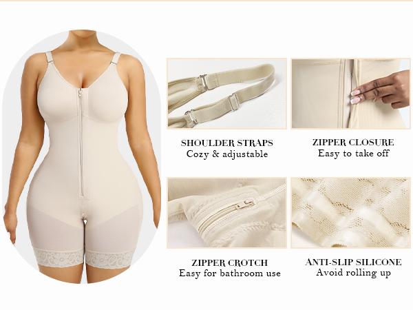 Women’s YIANNA Fajas Colombianas shapewear  Tummy Control Butt Lifter Shaper with Zipper Crotch detachable shoulder strap Womenswear SpringStatements
