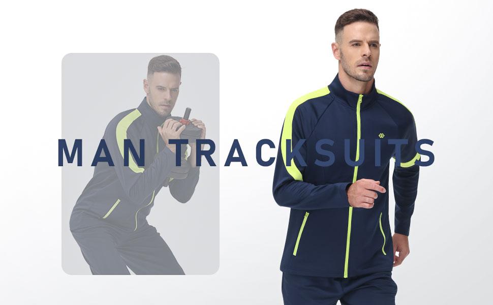 Men's 2-Piece Long Sleeve Casual Full Zip Running Sports Sweatsuit Set