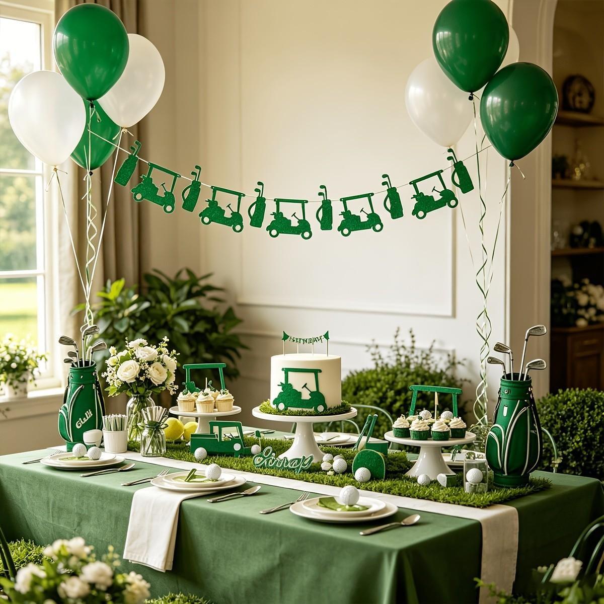 Golf Party Banner Set, Golf Cart and Bag Decor, Birthday Party Setup, Sports Theme Banner, Indoor Outdoor Photo Background, Golf Enthusiast Decoration