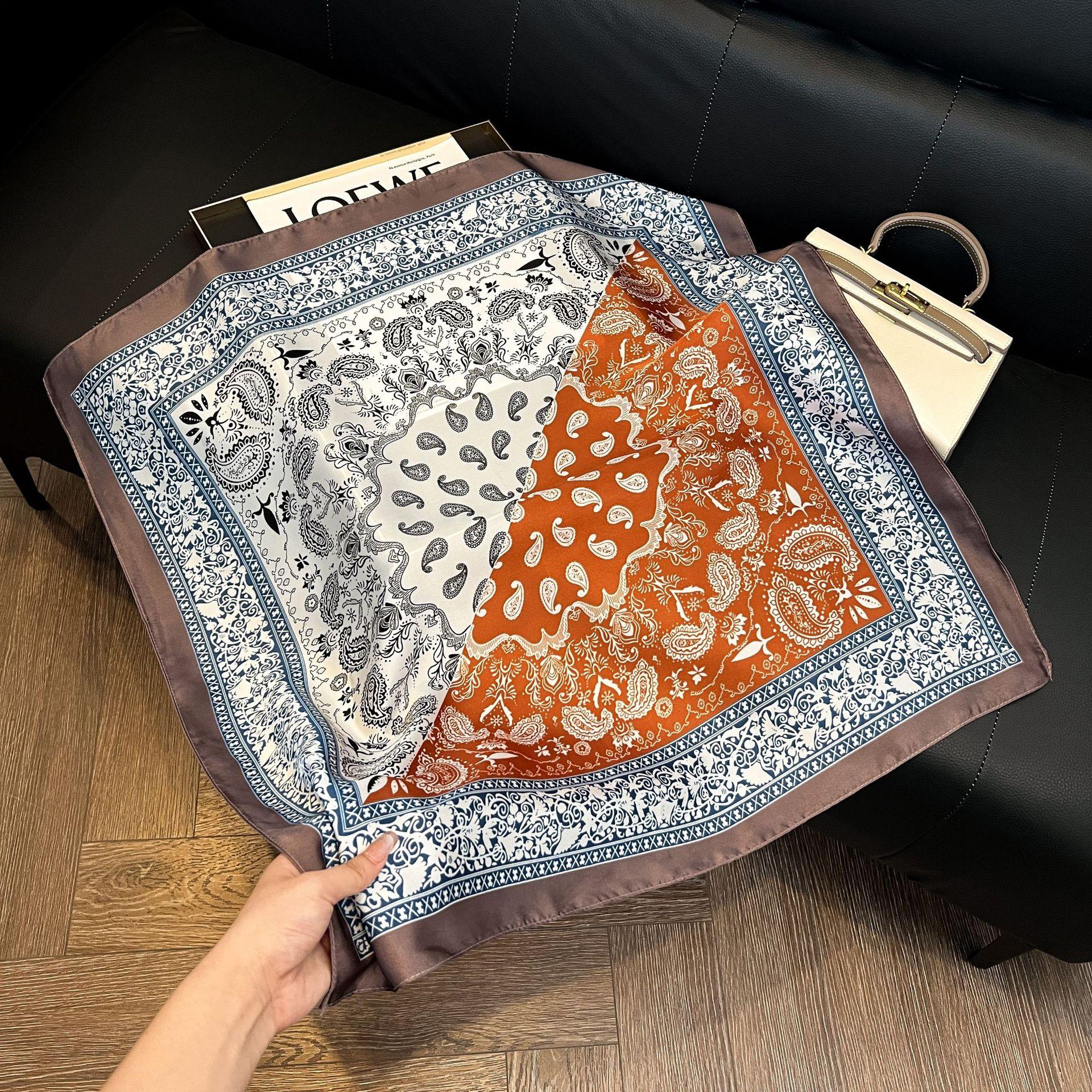 Breathable Sun Protection Scarf, Lightweight Satin Silk Headband & Waist Belt, Versatile Fashion Accessory for All Seasons，70x70 square scarf，square scarf，headscarf，lightweight scarf，fall scarf，Headband, head scarf , bow