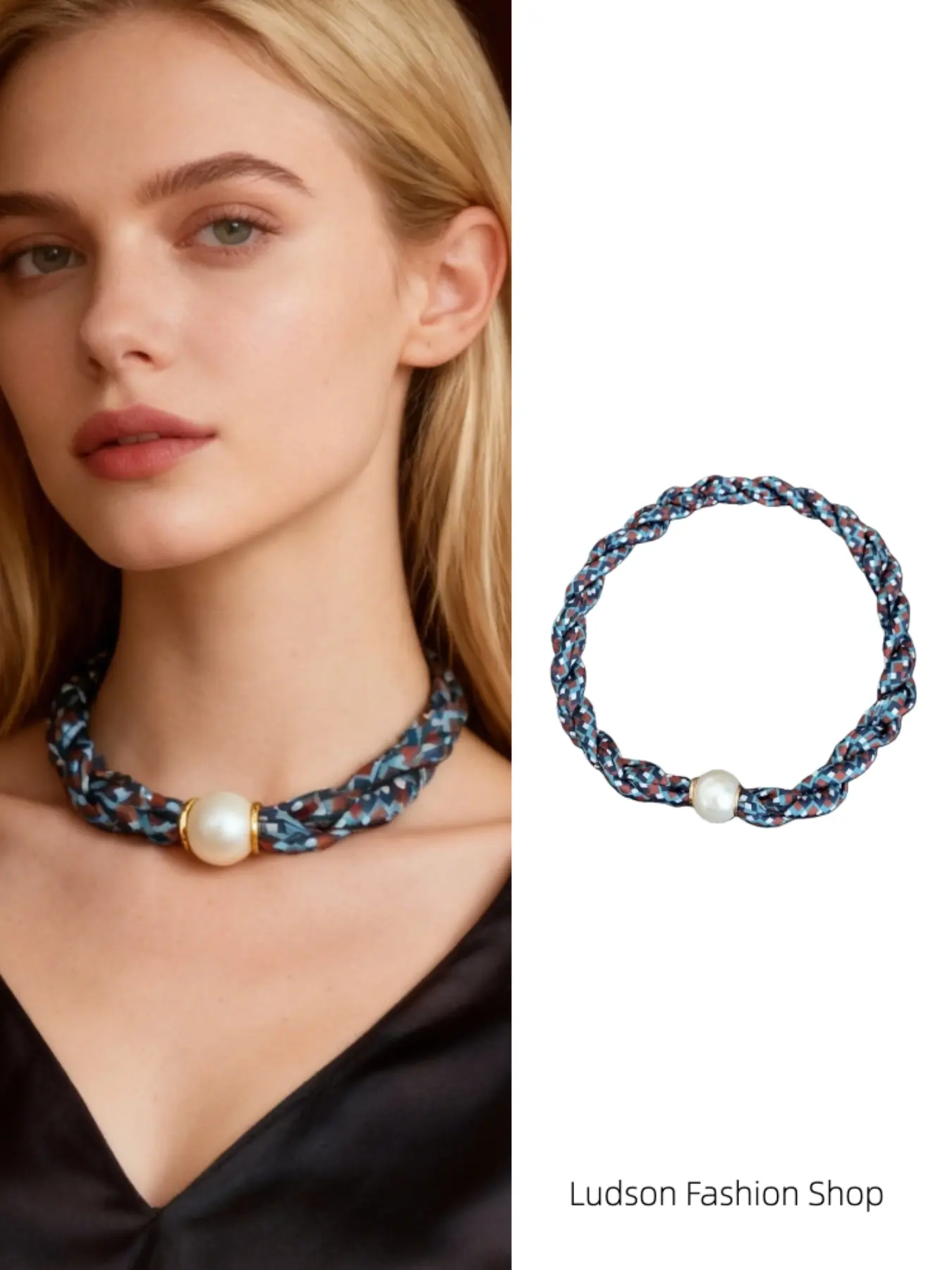 Pearl Magnet Clasp Necklace, Small Scarf, Women's Collar Chain, Decorative Necktie, Holiday, Elegant Style, All Seasons