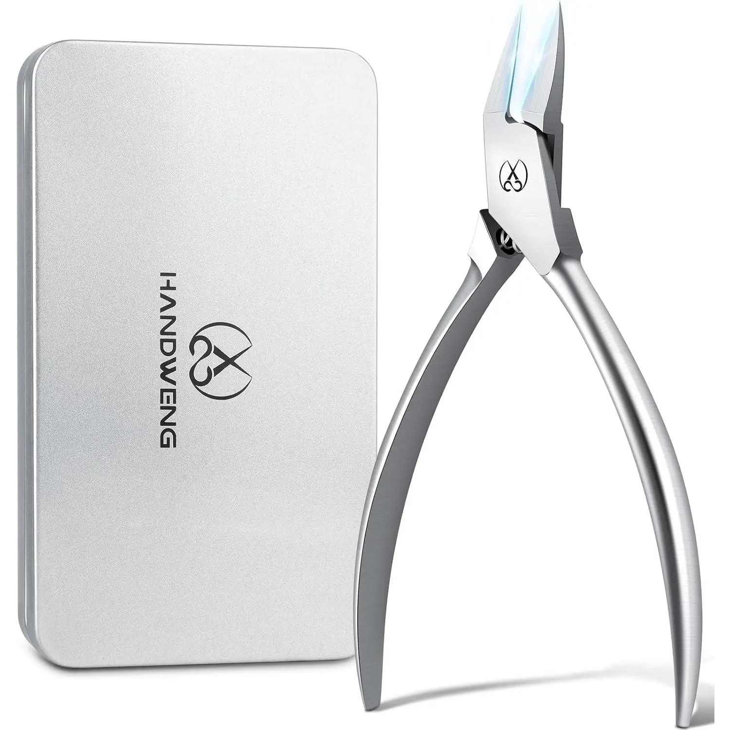 Ingrown Toenail Clippers for Seniors Thick Toenails, Straight Nail Clipper for Men, Heavy Duty Toe Nail Clippers for Thick Nails with Long Handle, Ultra Sharp Stainless Steel Fingernail Clippers
