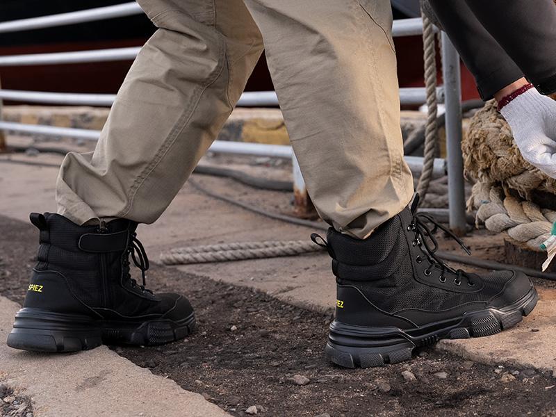SPIEZ Steel Toe Boots for Men Industrial Construction Safety Boots with Side Zipper Puncture-Proof,Lightweight Work Boots Hiking Military Tactical Shoes SPIEZ Steel Toe Boots for Men Industrial Construction Safety Boots with Side Zipper Puncture-Proof,Lightweight Work Boots Hiking Military Tactical Shoes