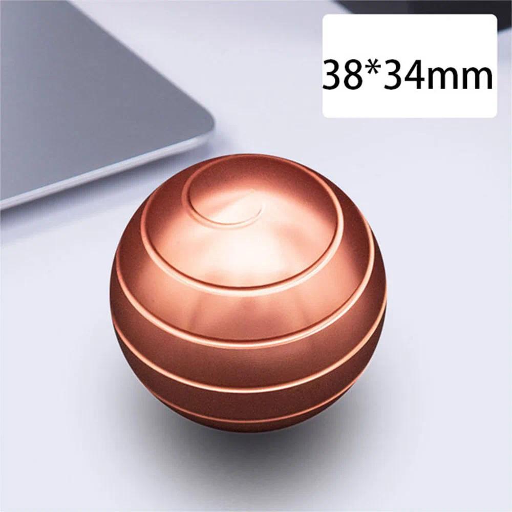Unisex Adult Round Shape Kinetic Spinner Fidget Toy, Aluminum Alloy Metal Desktop Stress Relief Toy for Above 12, Portable Hypnosis Rotary Gyro Fingertip Gift