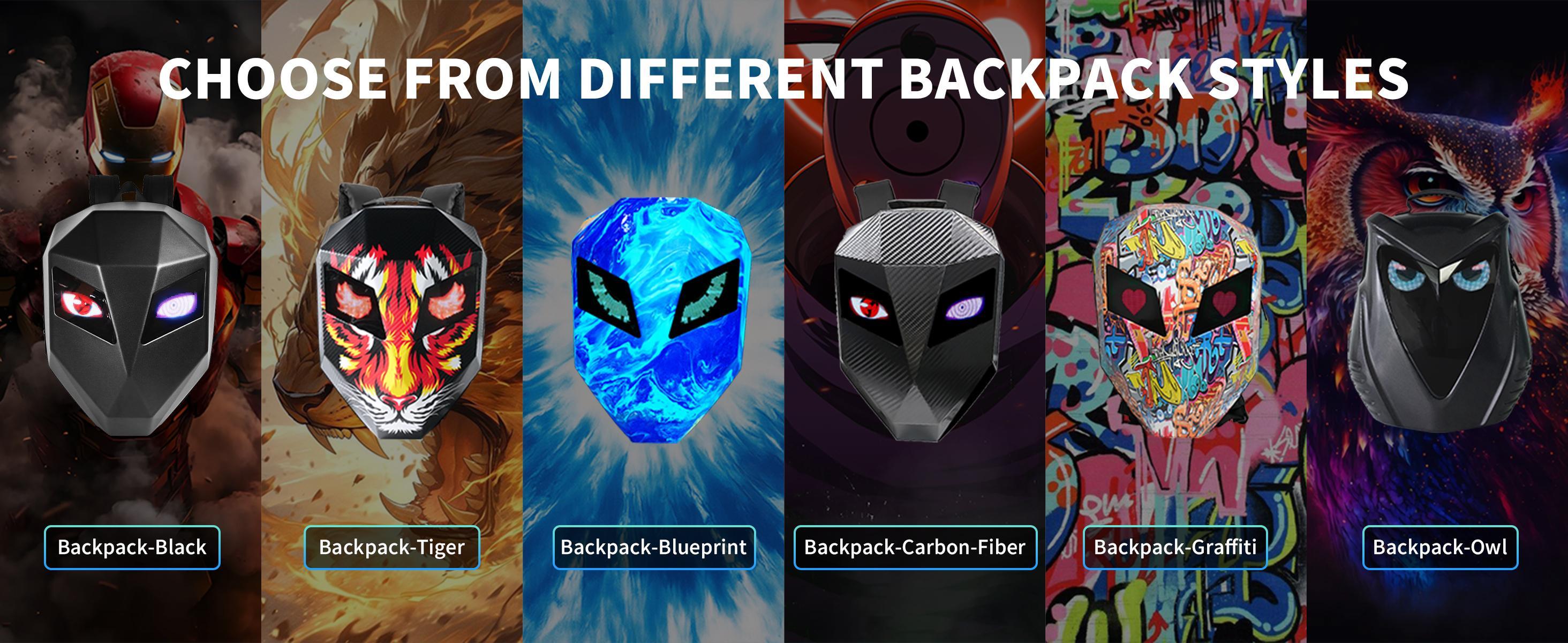 19" LED Motorcycle Backpack, Waterproof Hard Case Bag Animated Digital Laptop Backpack with ProgrammableMoving Eyes, DlY Backpack for Cycling,Perfect Gift Stylish Daypack backpack backpacks for women backpacks for men backpacks for school